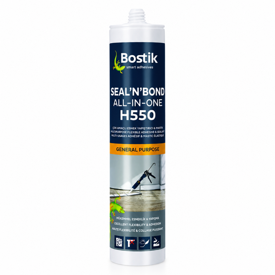 Bostik H550 Seal’N’Bond All-in-One – Hibrit Mastik ve Yüksek Mukavemetli Yapıştırıcı (12 Adet)