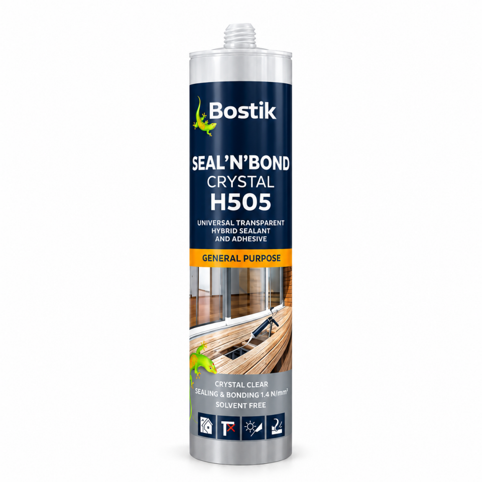 Bostik H505 Seal’N’Bond Crystal – Şeffaf Hibrit Mastik ve Yapıştırıcı (12 Adet)